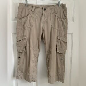 Kuhl Tan Women's Cargo Roll Up Capris to Shorts EUC